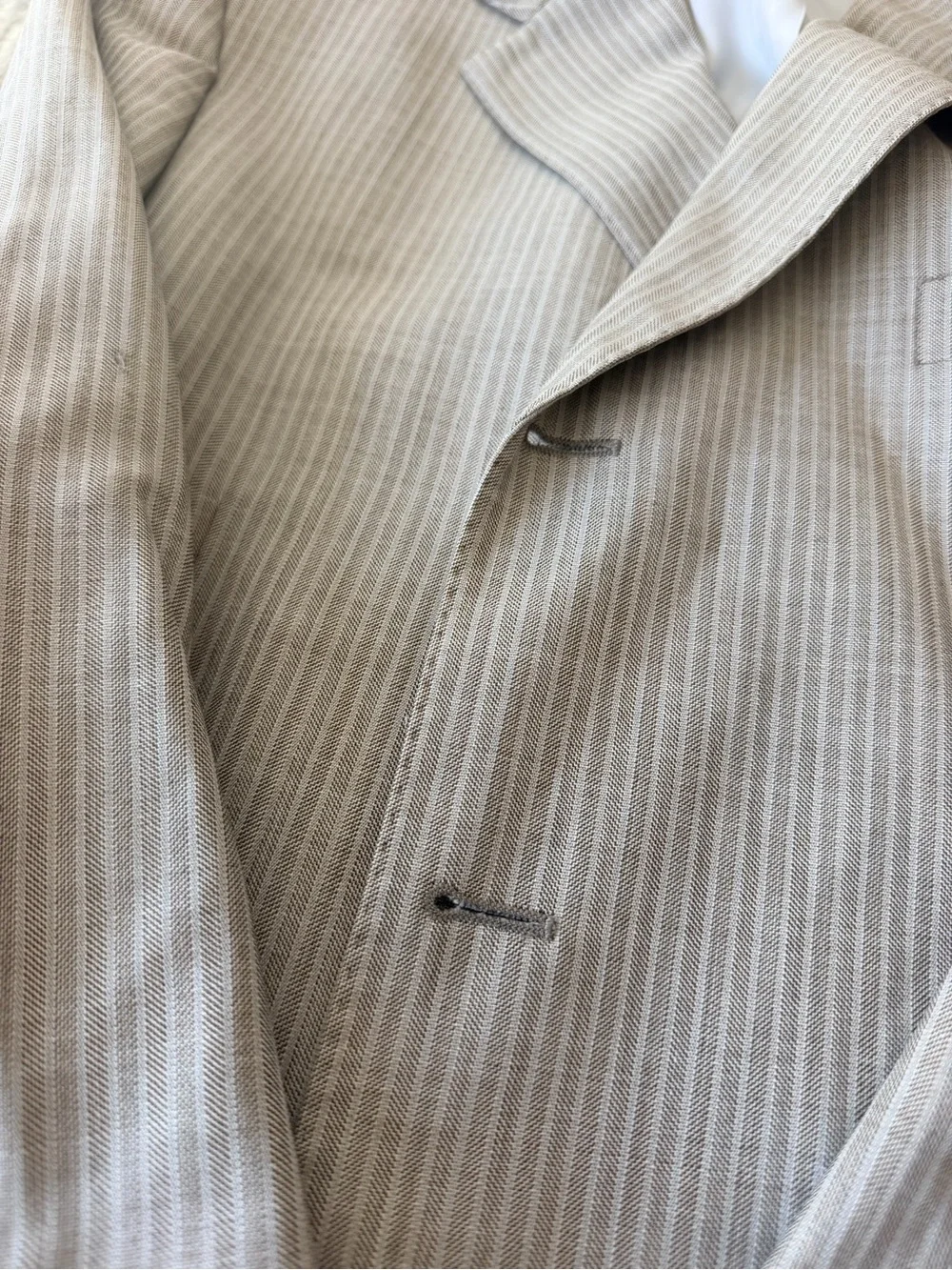 Lightweight Striped Tan Sport Coat - Classic Notch Lapel